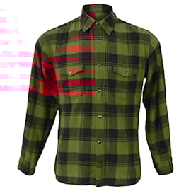 Saint Laurent-Saint Laurent Plaid Shirt in Red Cotton-Red