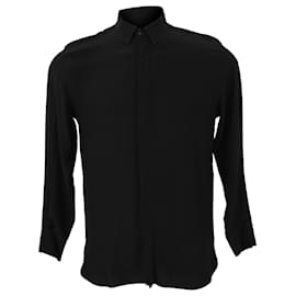 Saint Laurent-Saint Laurent Textured Shirt in Black Cotton-Black