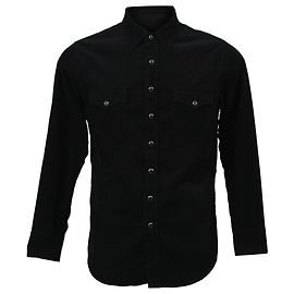 Camicia overshirt Saint Laurent in velluto a coste nero Nero