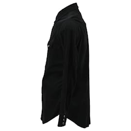 Saint Laurent-Saint Laurent Overshirt in Black Corduroy-Black