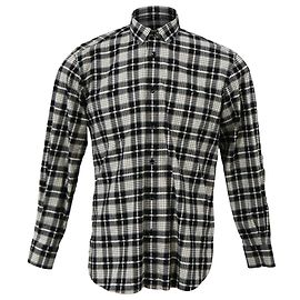 Camicia a quadri Saint Laurent Paris in cotone nero Nero