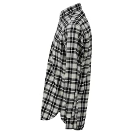 Saint Laurent-Saint Laurent Paris Checked Shirt in Black Cotton-Black