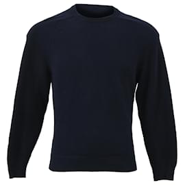 Saint Laurent-Saint Laurent Crewneck Sweater in Navy Blue Wool-Blue,Navy blue