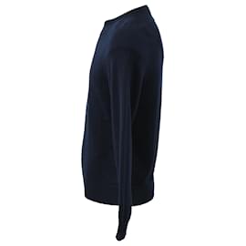 Saint Laurent-Saint Laurent Crewneck Sweater in Navy Blue Wool-Blue,Navy blue