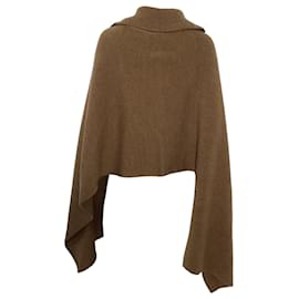 Chloé-Chloé Shetland Knit Cape in Brown Wool-Brown