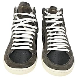 Saint Laurent-Saint Laurent SL/10H High Top Sneakers in Brown Suede-Brown,Red