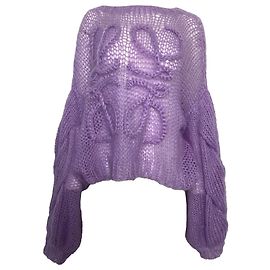 Suéter de mohair roxo com padrão Anagram Loewe Roxo