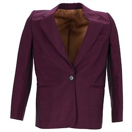 Acne Studios Single-Breasted Blazer with Pockets in Burgundy Wool Red Dark red