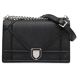 Dior-Dior Black Medium Calfskin Diorama Flap-Black
