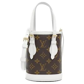 Louis Vuitton-Louis Vuitton LV Match Nano Bucket Bag-Brown,White