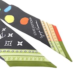 Louis Vuitton-Louis Vuitton Bandeau BB Painted Dots Scarf-Black