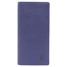 Louis Vuitton-Louis Vuitton Epi Portefeuille Brazza Wallet-Blue