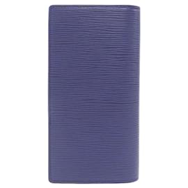 Louis Vuitton-Louis Vuitton Epi Portefeuille Brazza Wallet-Blue