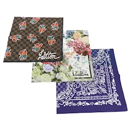 Louis Vuitton-Louis Vuitton Set of Three Bandanas MP3425 Scarf-Blue