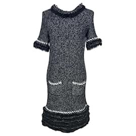 Chanel-Arctic Ice Cashmere Dress with Fluffy Accents-Other