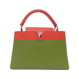 Louis Vuitton-Louis Vuitton Capucines PM M42237 Handbag-Red,Orange