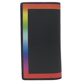 Louis Vuitton-Louis Vuitton Taiga Rainbow Color Portefeuille Brazza Wallet-Black