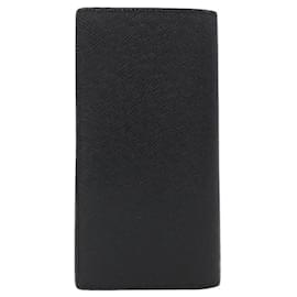 Louis Vuitton-Louis Vuitton Taiga Portefeuille Brazza M30501 Wallet-Black