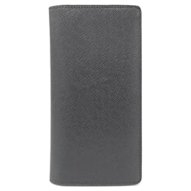Louis Vuitton-Louis Vuitton Taiga Portefeuille Brazza M30501 Wallet-Black