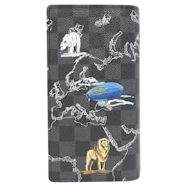 Louis Vuitton-Louis Vuitton Damier Graphite Map Portefeuille Brazza N40202 Wallet-Damier ebene