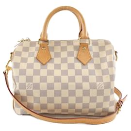 Louis Vuitton-Louis Vuitton Damier Azur Speedy Bandouliere 25cm Boston Bag-Blue,Cream