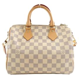 Louis Vuitton-Louis Vuitton Damier Azur Speedy Bandouliere 25cm Boston Bag-Blue,Cream