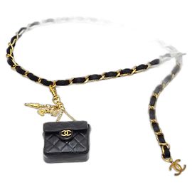 Chanel Black Lambskin Classic Flap Micro Bum Belt Bag Gold hardware