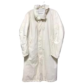 Helmut Lang-HELMUT LANG AW1999 White Astro Biker Long Coat-White