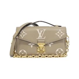 Louis Vuitton-Louis Vuitton Bicolor Monogram Empreinte Pochette Metis EW M23081 Shoulder Bag-Grey
