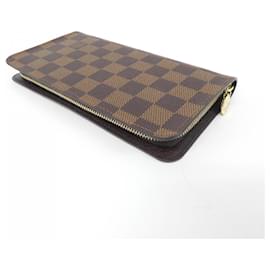 Louis Vuitton-Louis Vuitton Damier Porte Monnaie Zip N61728 Wallet-Brown,Damier ebene