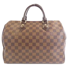 Louis Vuitton-Louis Vuitton Damier Speedy 30cm Boston Bag-Brown,Damier ebene