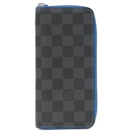 Louis Vuitton-Louis Vuitton Damier Graphite Portefeuille Vasco N64031 Wallet-Blue,Damier ebene