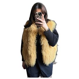 Sleeveless fur vest Sonia Rykiel Mustard