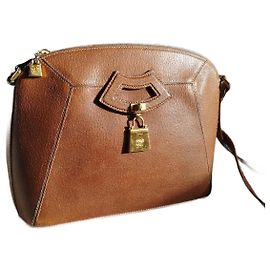 Bolsa de couro vintage Karl Lagerfeld Marrom
