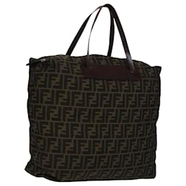 Fendi-Sac fourre-tout en toile Zucca FENDI marron noir Auth bs21515-Marron,Noir