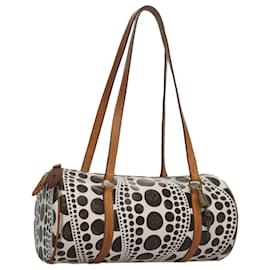 Louis Vuitton-LOUIS VUITTON Yayoi Kusama Pumpkin Dot Papillon 30 Bag White M40687 Auth 108035-White
