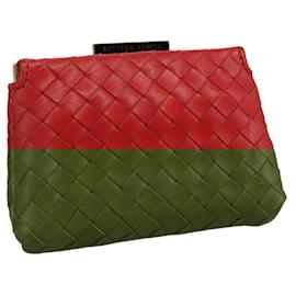Autre Marque-BOTTEGA VENETA INTRECCIATO Coin Purse Leather Red Auth 90903-Red