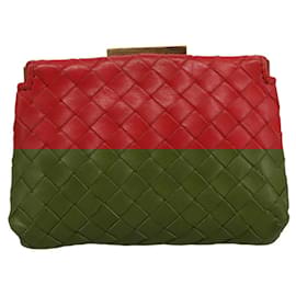 Autre Marque-BOTTEGA VENETA INTRECCIATO Coin Purse Leather Red Auth 90903-Red