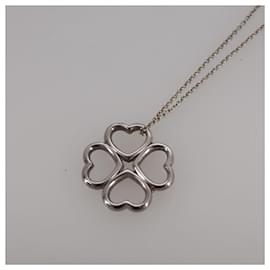 Autre Marque-TIFFANY&Co. Clover Necklace Ag925 Silver Auth 105970-Silvery