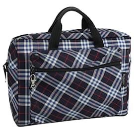 Autre Marque-Burberrys Nova Check Hand Bag Nylon Navy Auth ar13043-Navy blue