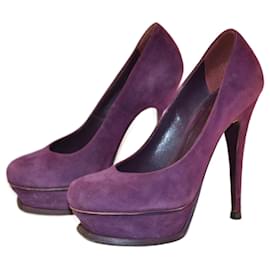 Yves Saint Laurent-low-cut tops-Dark purple