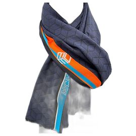Xale MCM de lã e seda multicolorido Multicor
