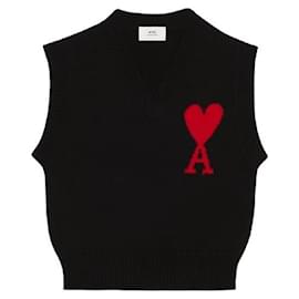 Ami Pullover Schwarz Rot