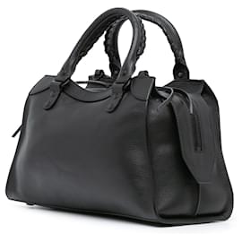 Balenciaga-Balenciaga Black Small Calfskin Motocross Neo Classic City-Black