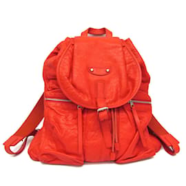 Balenciaga Red Leather Backpack Red