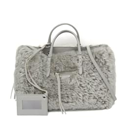 Balenciaga-Balenciaga Paper A6 370926 Gray Leather Handbag-Brown