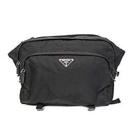 Prada-Prada TESSUTO MONTAGN 2VH021 Men's Nylon Shoulder Bag-Black