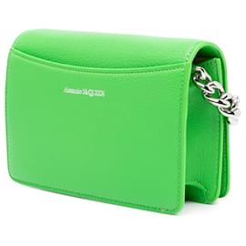 Alexander Mcqueen-Alexander McQueen Green Calfskin Four Ring Knuckle Satchel-Green