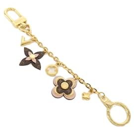 Louis Vuitton-Louis Vuitton Bijoux Sac Chene Blooming Flower Key Ring-Brown,Golden