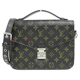 Louis Vuitton-Louis Vuitton Monogram Anfleur Rouge Pochette Metis M41462 Bag-Black,Red